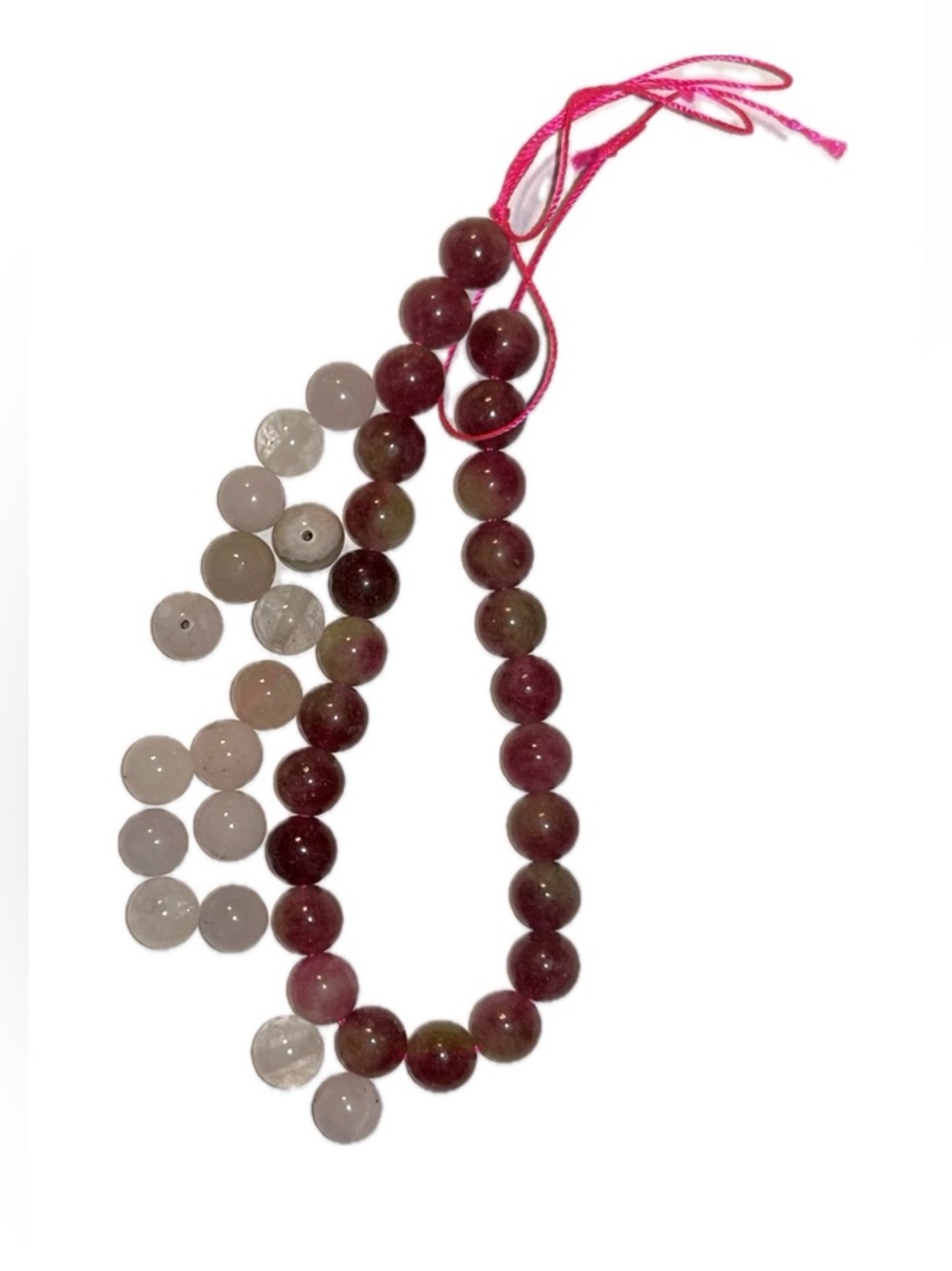 Rose Quartz/Tourmaline‎ Beads.
